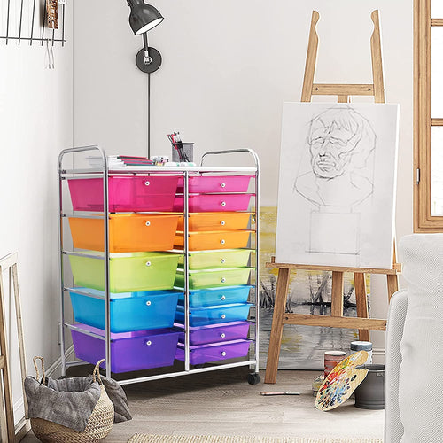 15 Drawer Rolling Storage Cart with Wheels G140