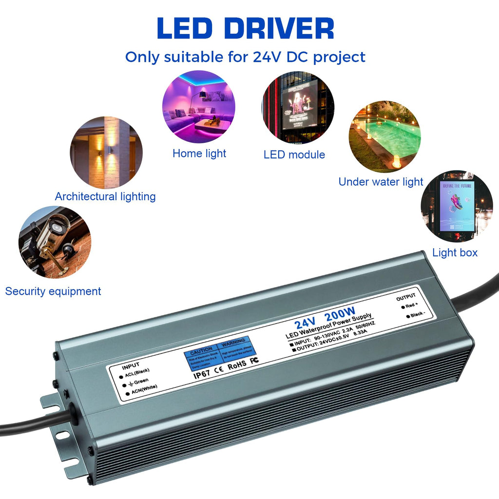 24V 200W IP67 Waterproof LED Power Supply W75616