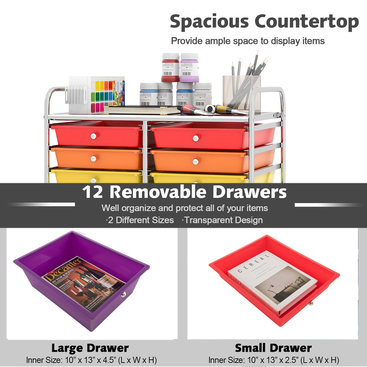 12 Drawer Rolling Storage Cart B718