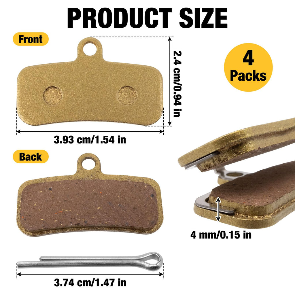 4 Packs Front and Rear Disc Brake Pads Y652370