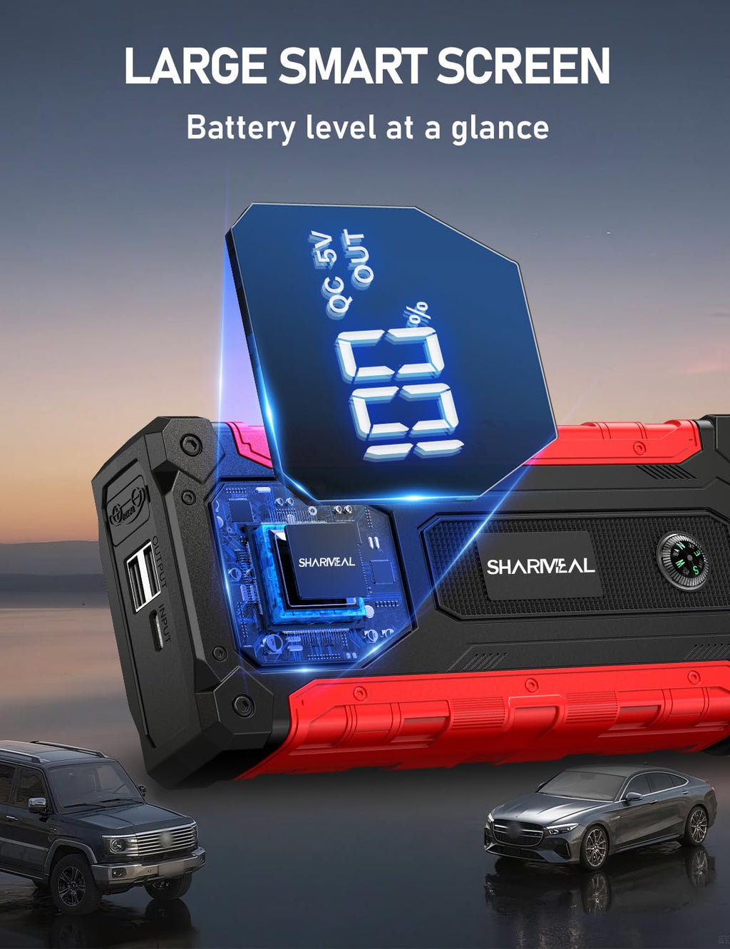 8000A 12V Portable Jump Starter with PD 30W Charger V698400