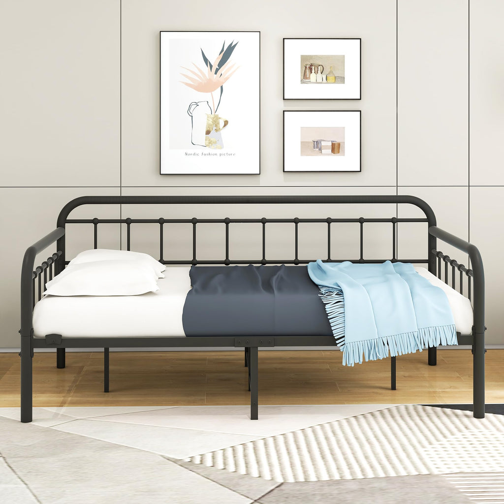 Metal Daybed Frame Twin Day Bed Black J37075