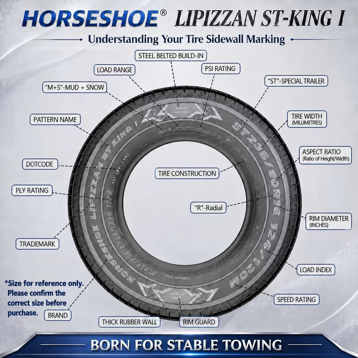 4 ST205/75R15 10PR Steel Belted Radial Trailer Tire X37798