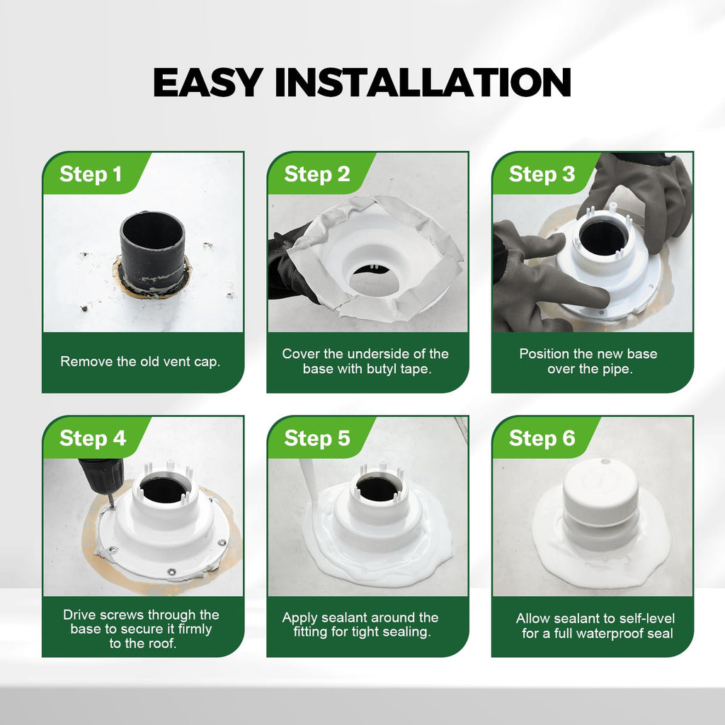 White RV Vent Cap for 1 to 2 3/8" Pipe G570550