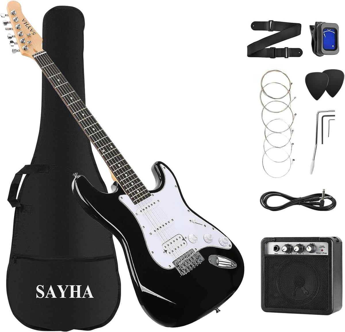 39 Inch HSS Pickups Electric Guitar Starter Kit with Amplifier Bag E8703