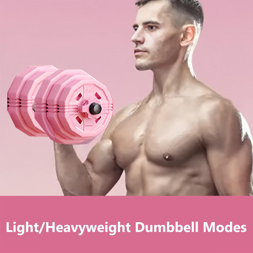 Adjustable Dumbbells Set 2 in 1 Free Weights Dumbbell Barbell Set H79536