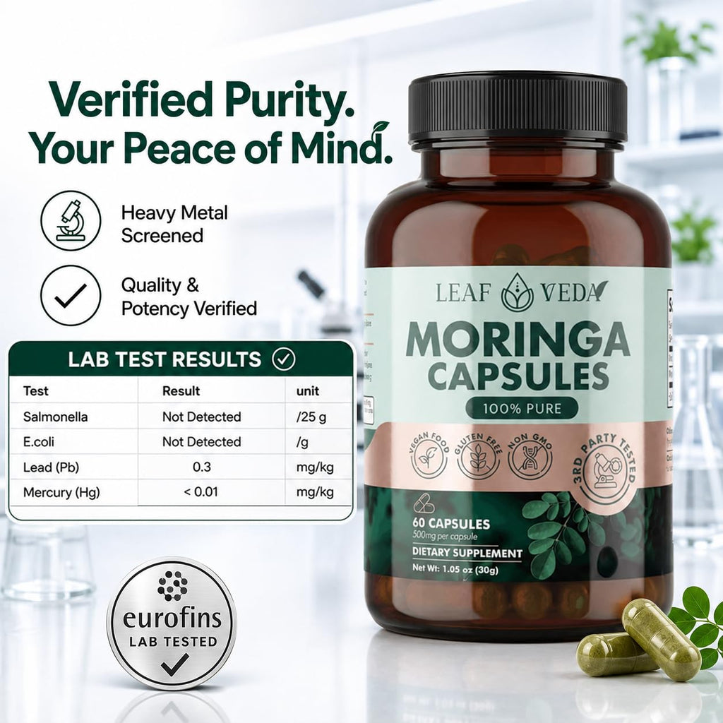 Moringa Capsules 1000mg Vegan Non-GMO 60 Count L3021