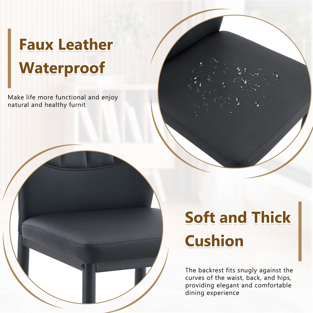 Black PU Leather Dining Chairs Set of 4 U247