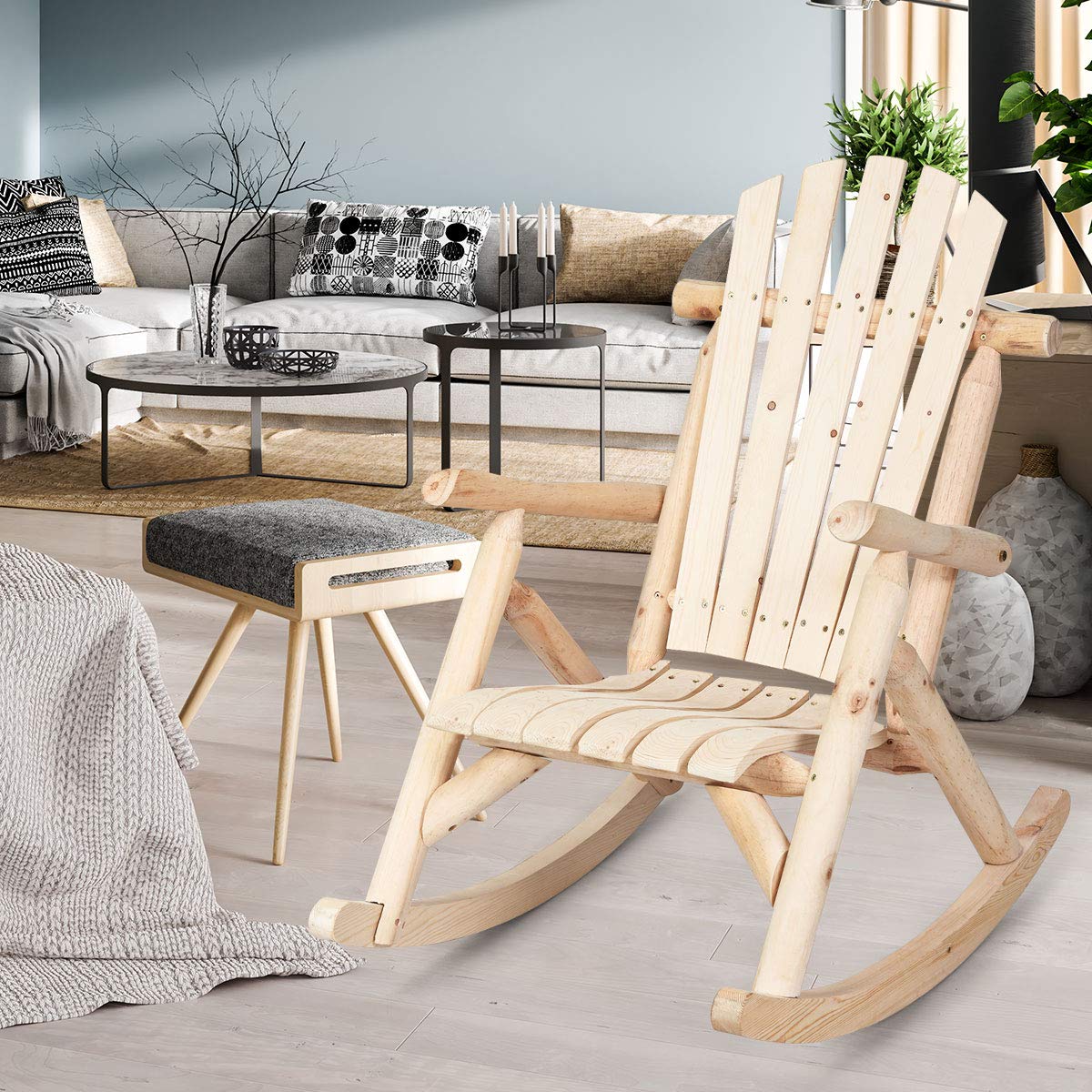 Log Rocking Chair Set I8942