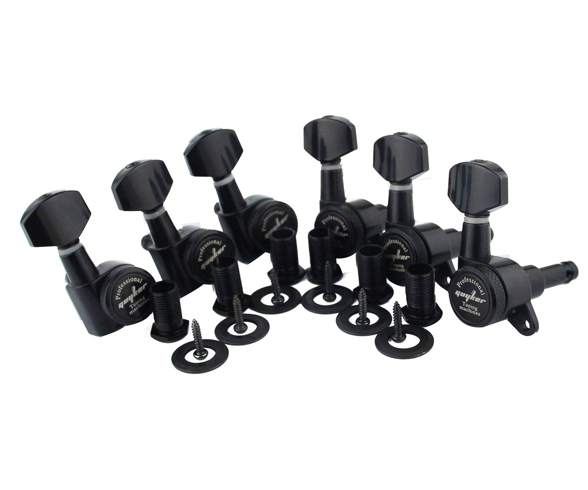 6 Locking Guitar Tuners Black F923940