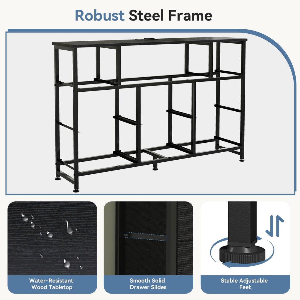 LED TV Stand Dresser with Charging Station A59678