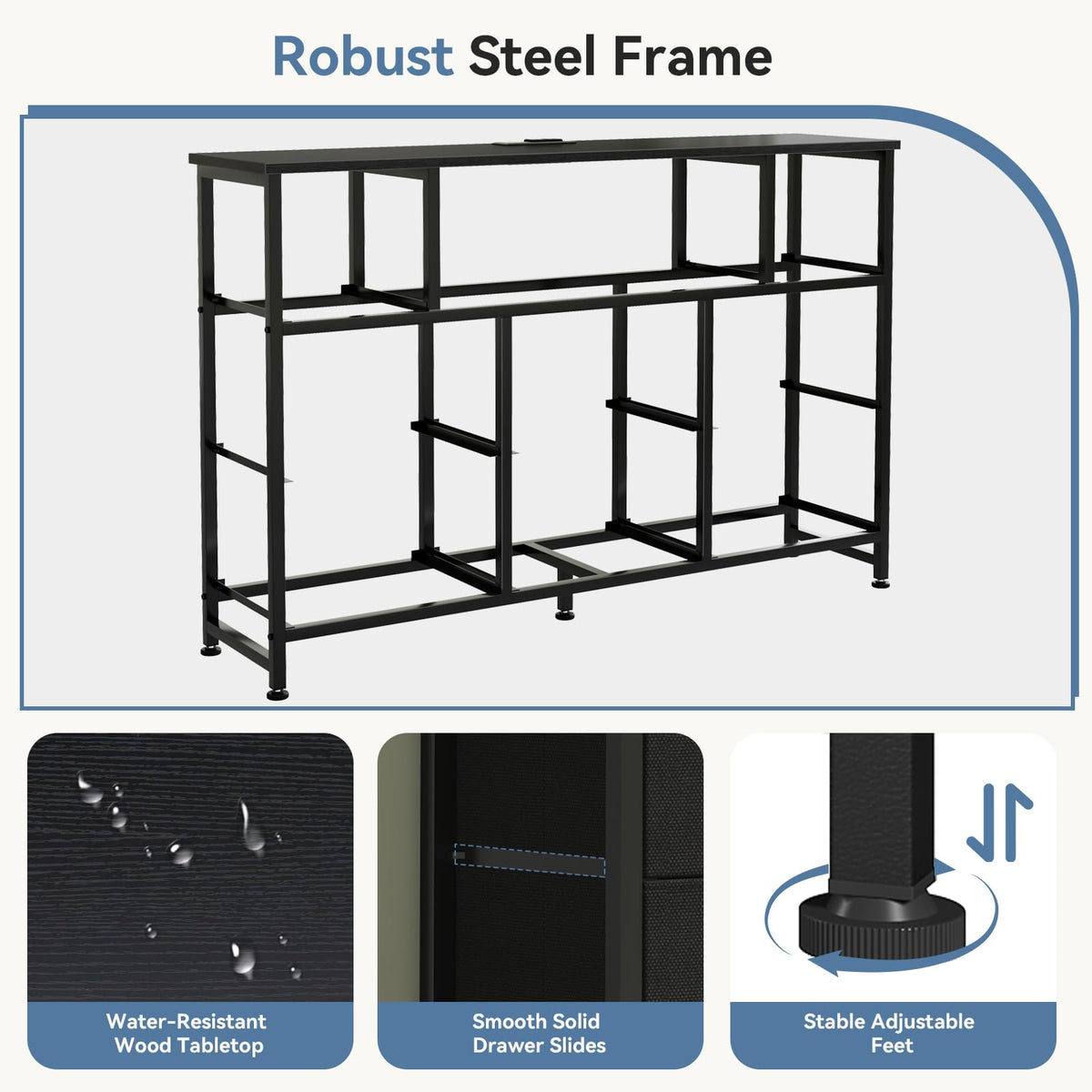 LED TV Stand Dresser with Charging Station A59678