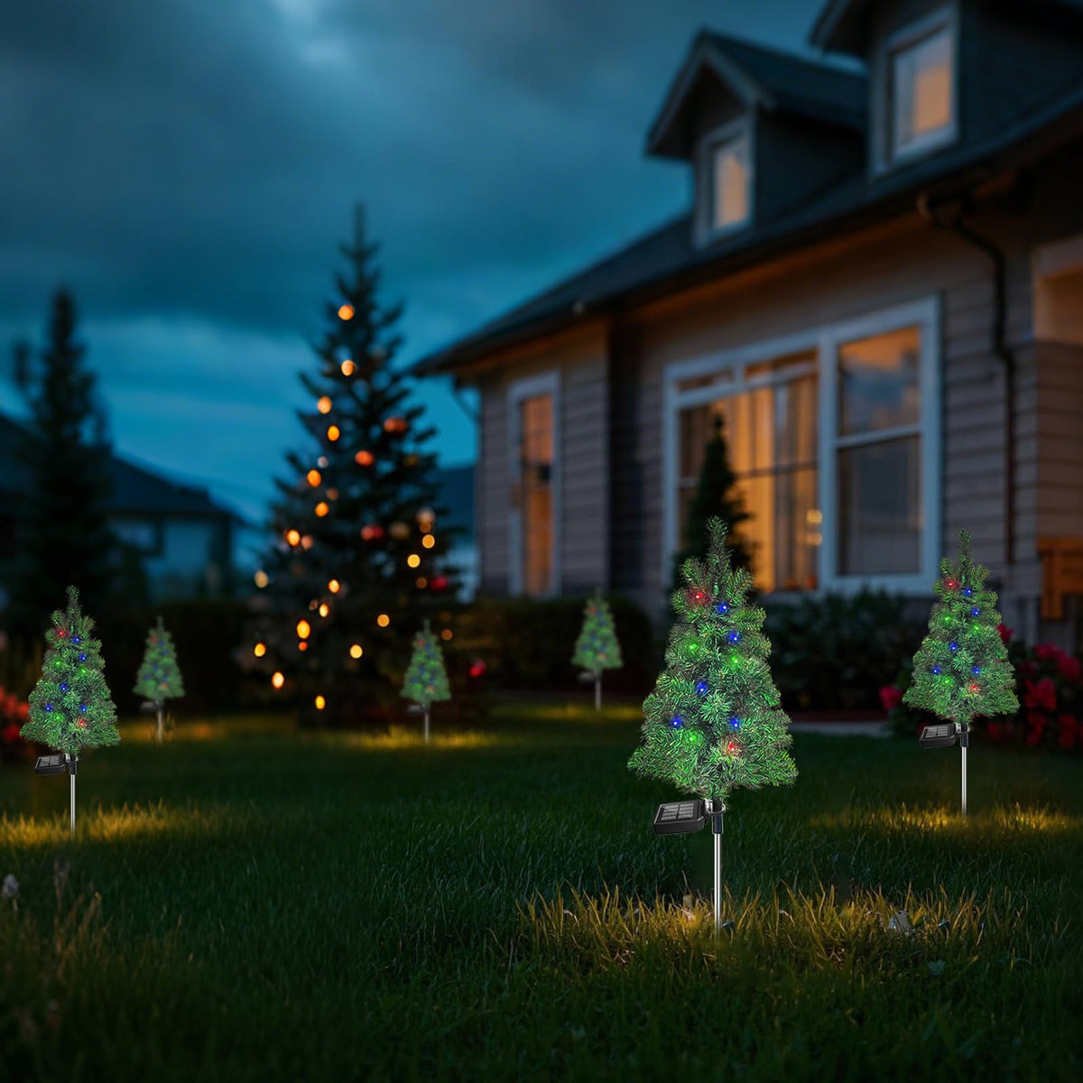 Solar Christmas Tree Garden Stake Lights Outdoor Waterproof M601