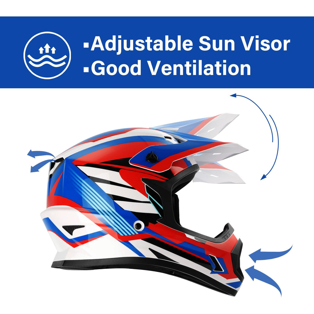 Youth Kids DOT Approved Full Face Motocross Helmet E61352