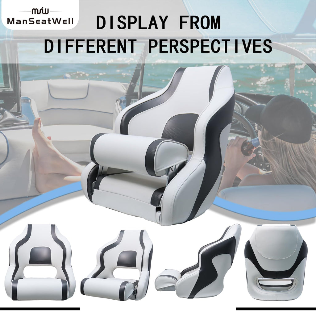 White Black Boat Seat M7222
