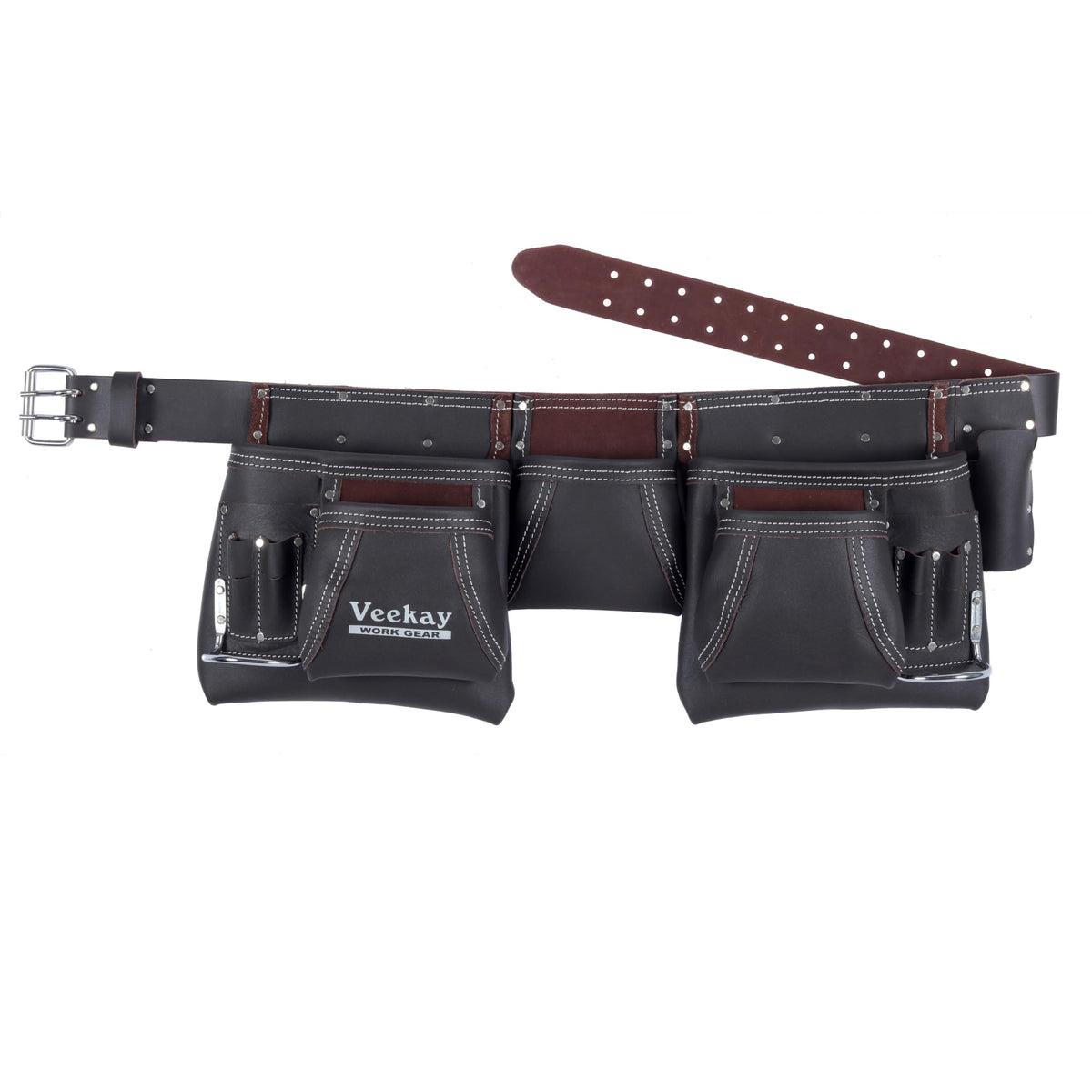 Brown Leather 2-Inch Tool Belt with 12 Pockets W54437