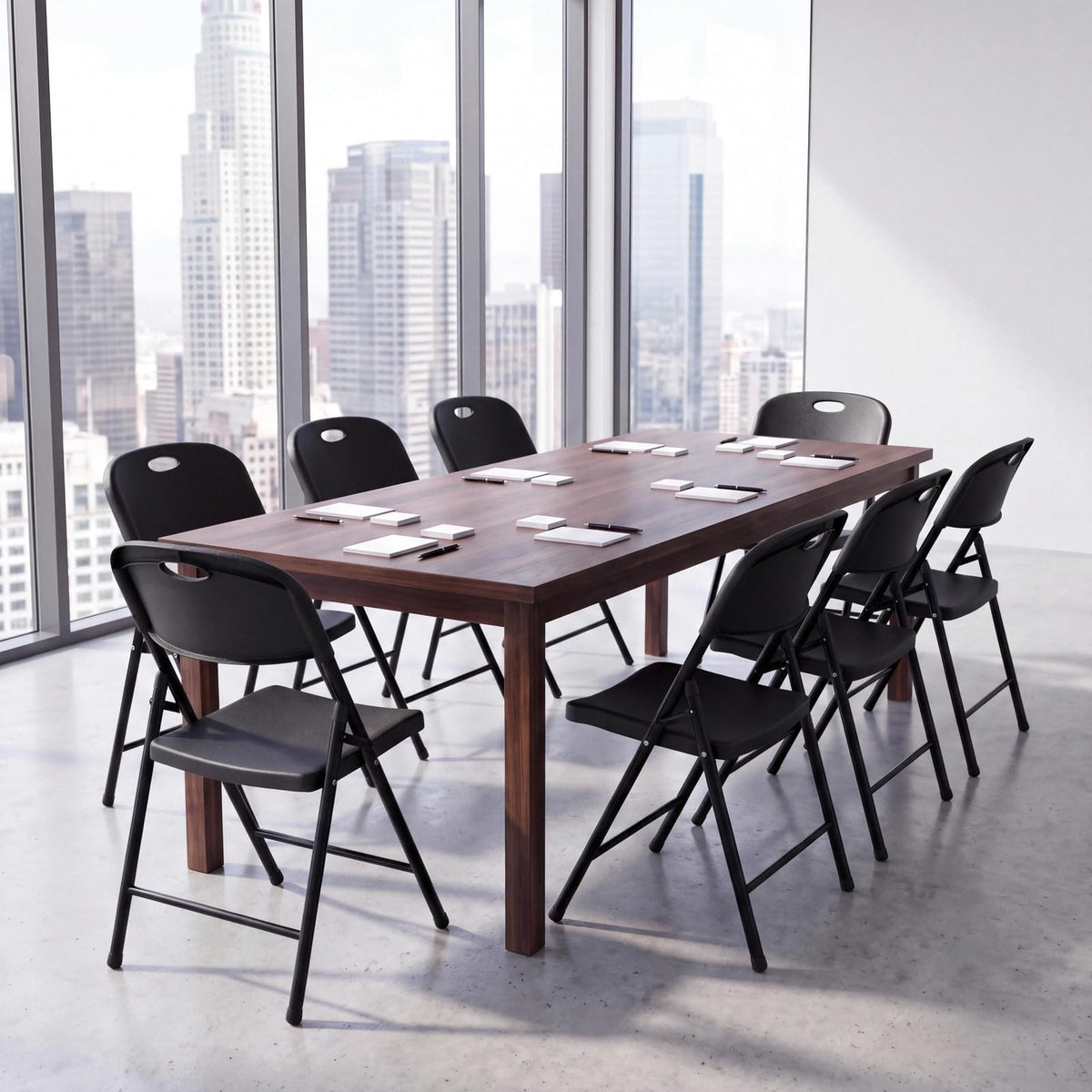 Black Plastic Folding Chairs 10 Pack H11324