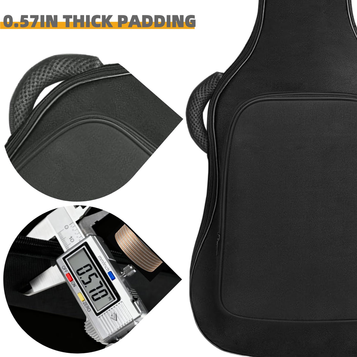 Black Acoustic Guitar Gig Bag with Adjustable Shoulder Strap R29371