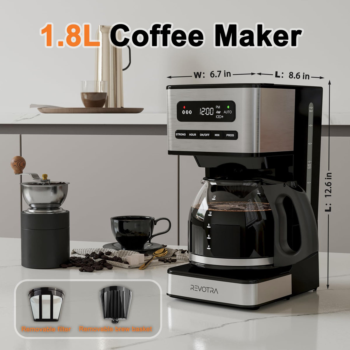 12 Cup Programmable Drip Coffee Maker E741
