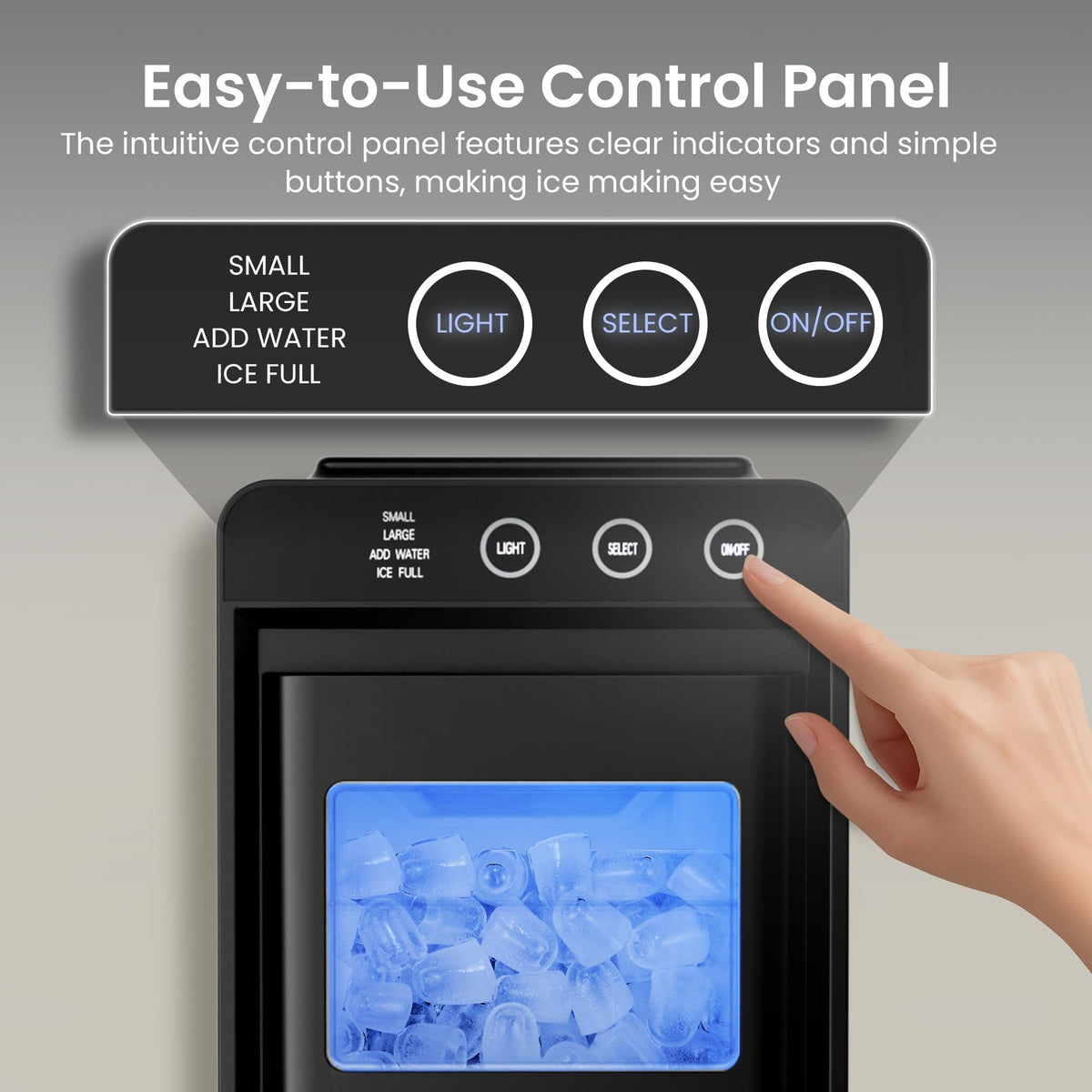 Portable Countertop Ice Maker, 26 lbs/24H, Self-Cleaning, Black I15826