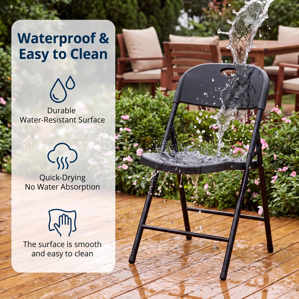 Black Plastic Folding Chairs 10 Pack H11324