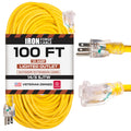14 Gauge Heavy Duty Extension Cord, 100 Ft Yellow SJTW Y72450