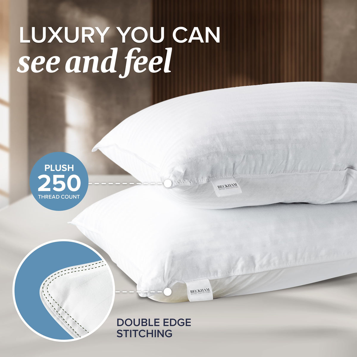 4 King Pillow Set Down Alt Memory Foam W78487