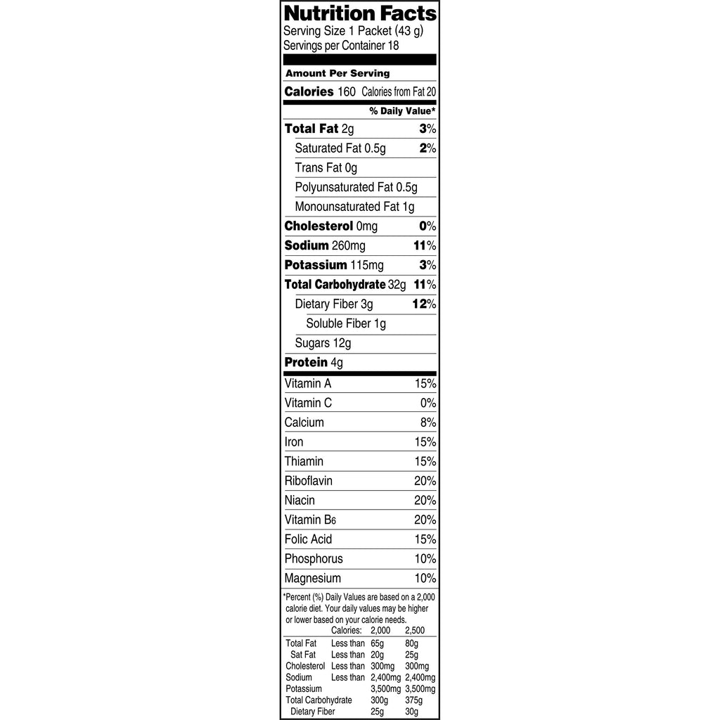 Instant Oatmeal Maple Brown Sugar 18 Count Pack of 4 H8170