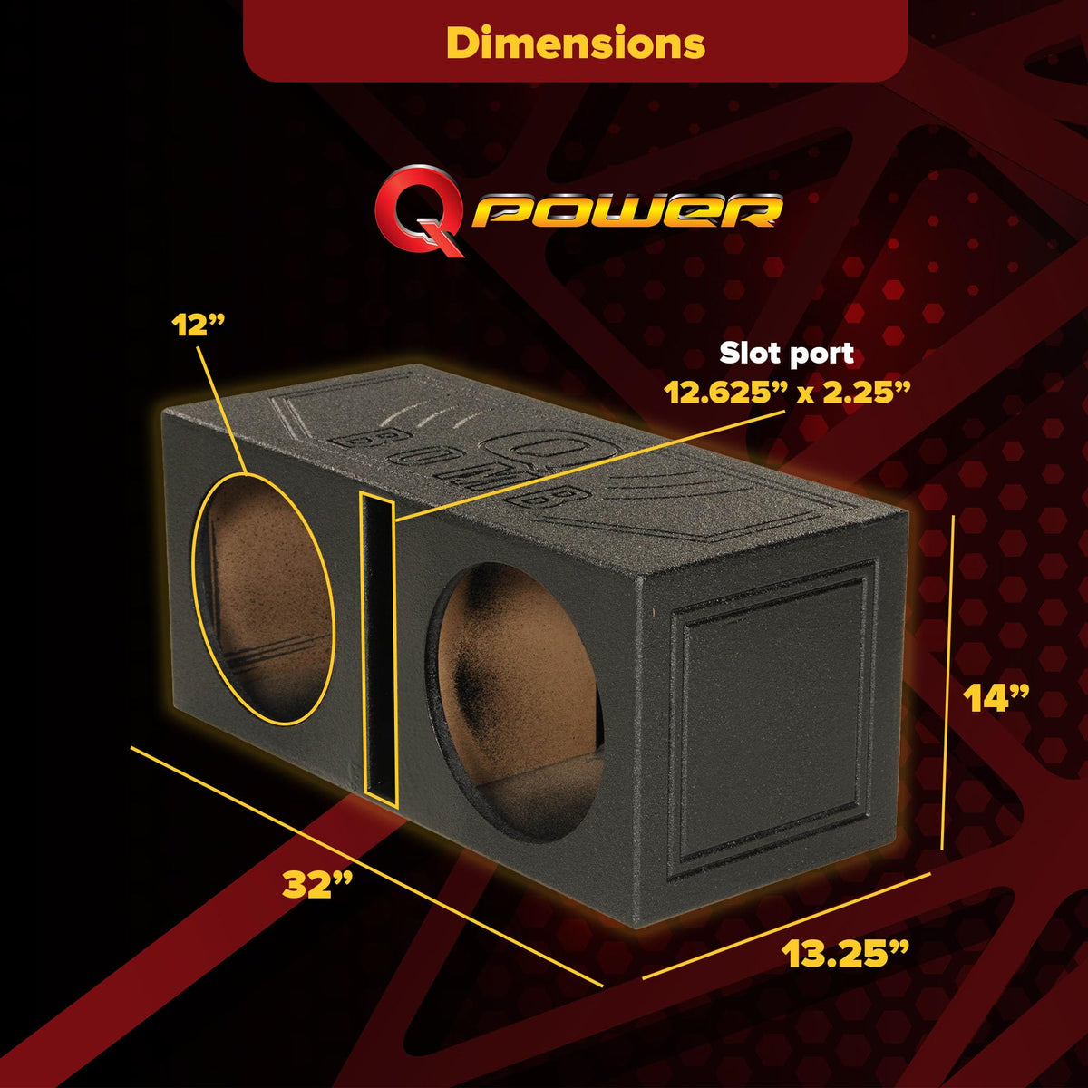 12" Dual Vented Subwoofer Box V474458