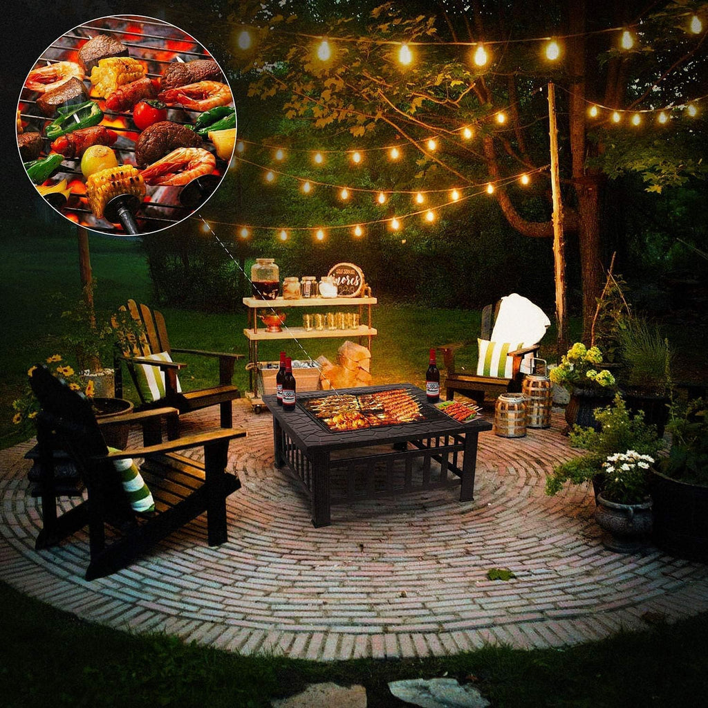 32'' Black Wood Burning Outdoor Fire Pit Z2708