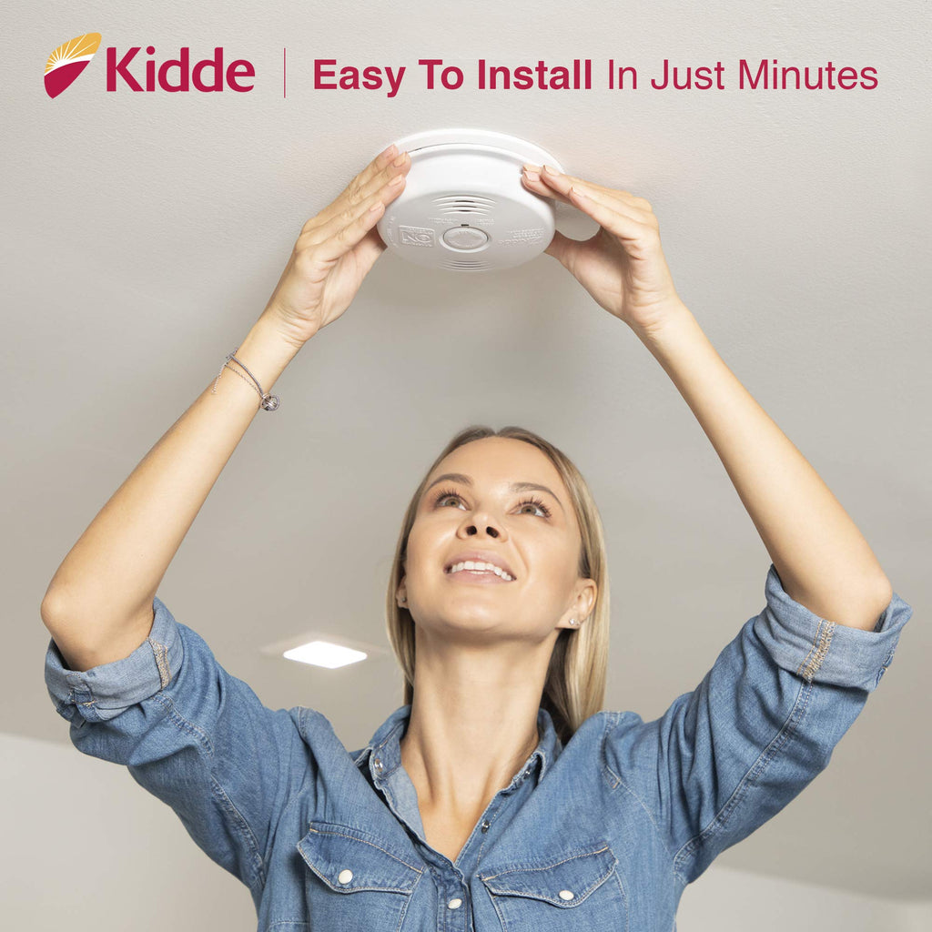 Hardwired Smoke and Carbon Monoxide Detector Alarm with Voice Warning, White U826941