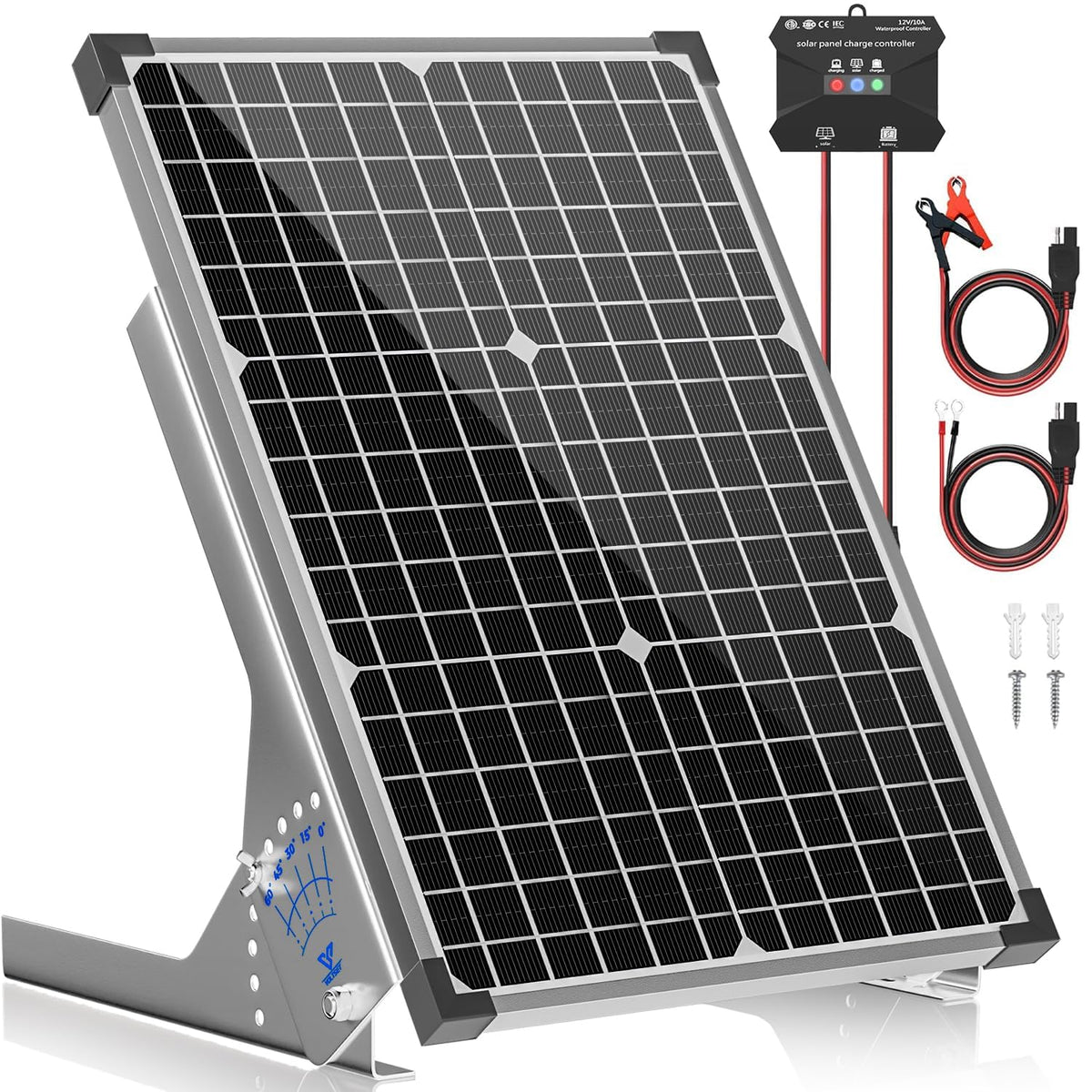 30W Solar Panel Kit 12V Battery Trickle Charger G49445