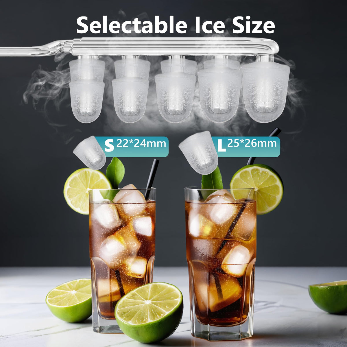 Countertop Ice Maker with Ice Scoop and Basket M48547