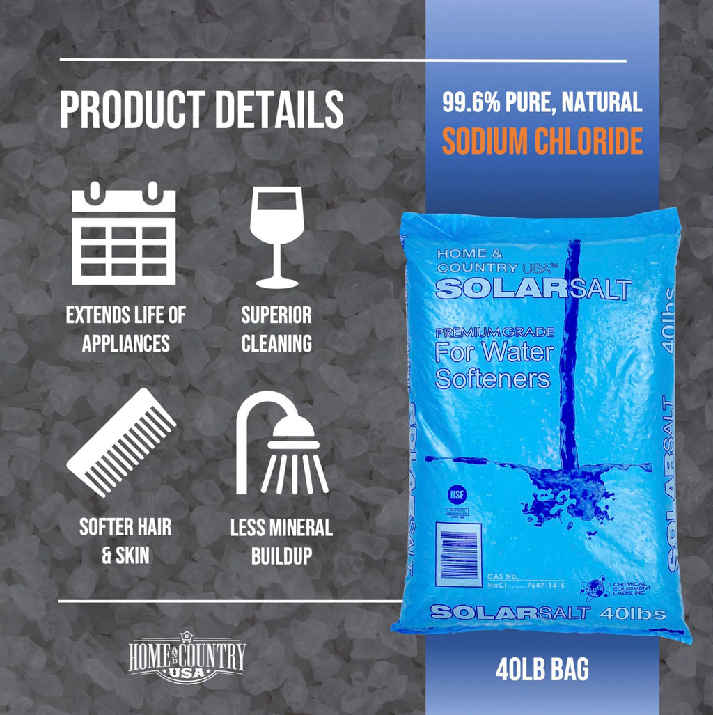 40 Pound Bag All Natural Solar Salt for Water Softener T2820