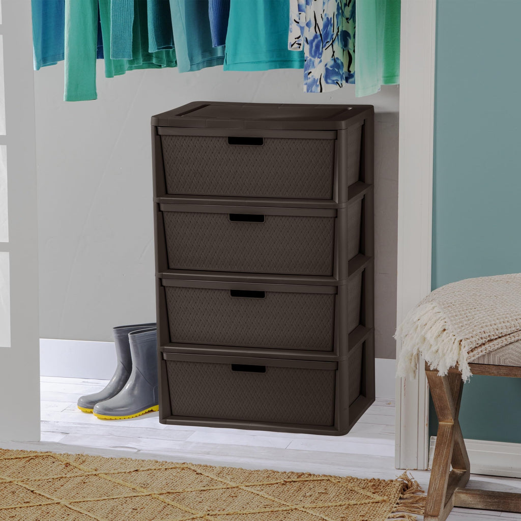 4 Drawer Brown Storage Tower W42806