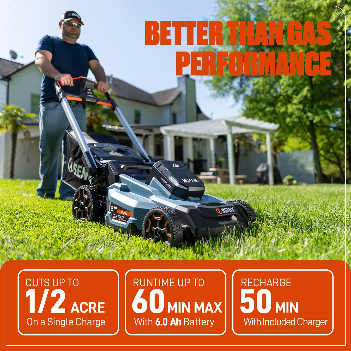 60V Electric Cordless Push Mower F7102