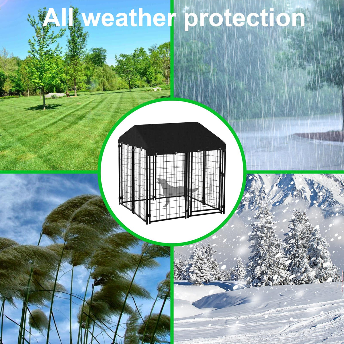 10' x 5' Heavy Duty Waterproof Oxford Cloth Dog Kennel Cover W114740