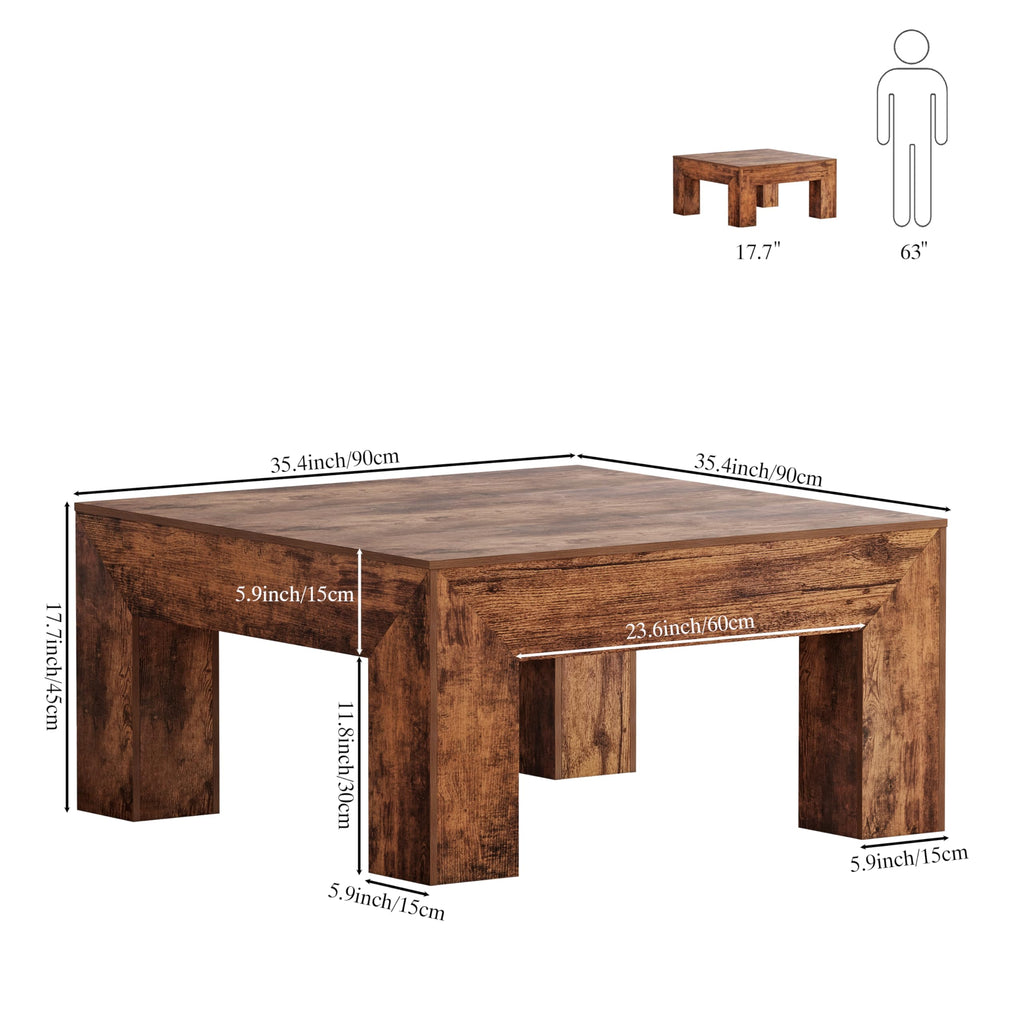 35" Wooden Square Coffee Table G262