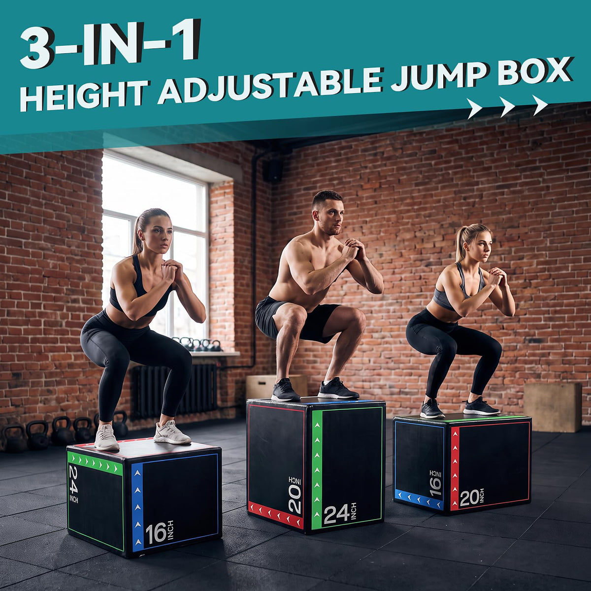 3-in-1 Non-Slip Cushioned Plyometric Jump Box L241138