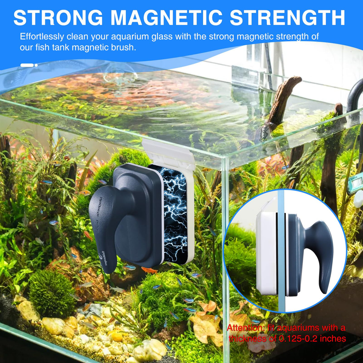 Aquarium Air Pump Magnetic Glass Cleaner C19259
