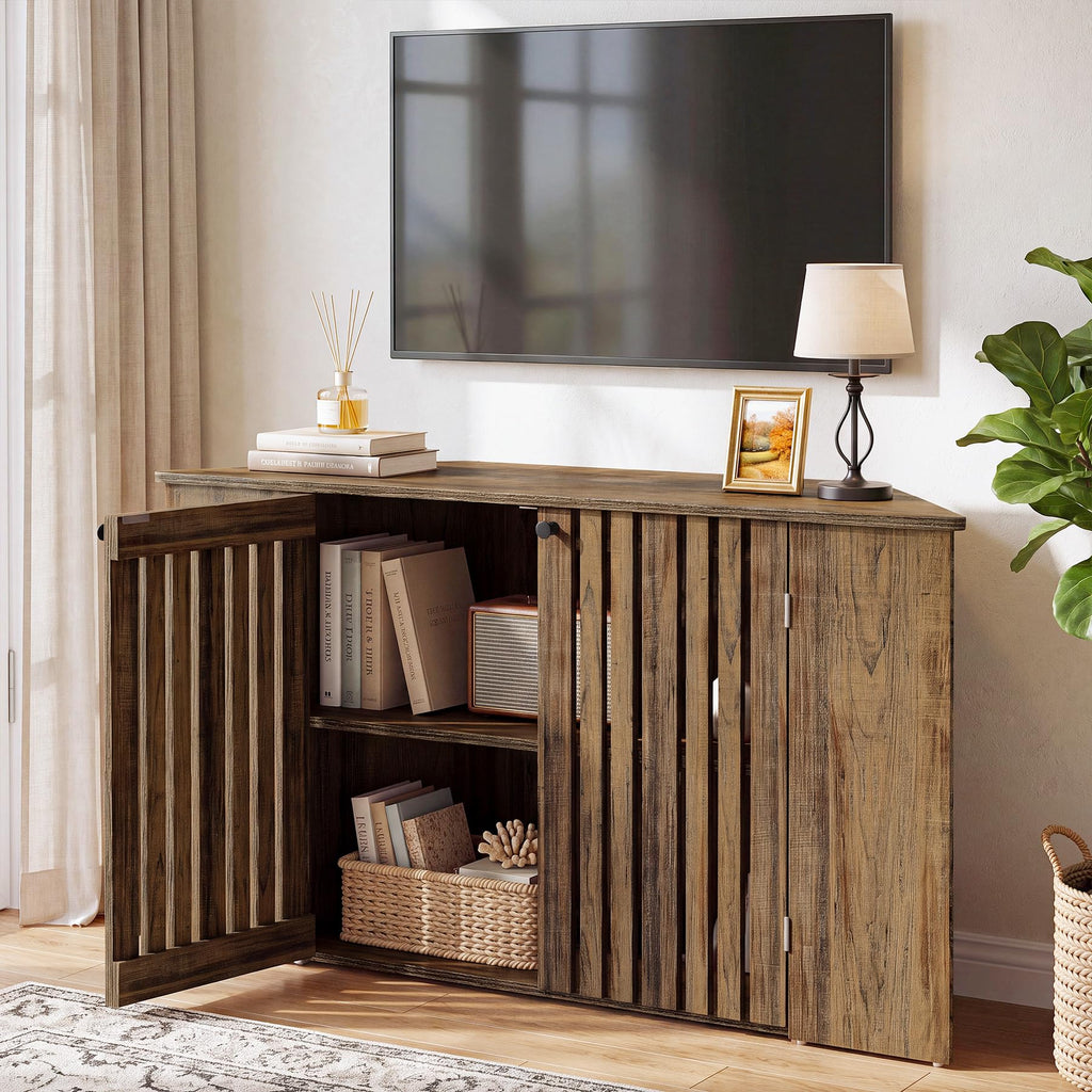 53" Farmhouse Corner TV Stand with Storage O3393