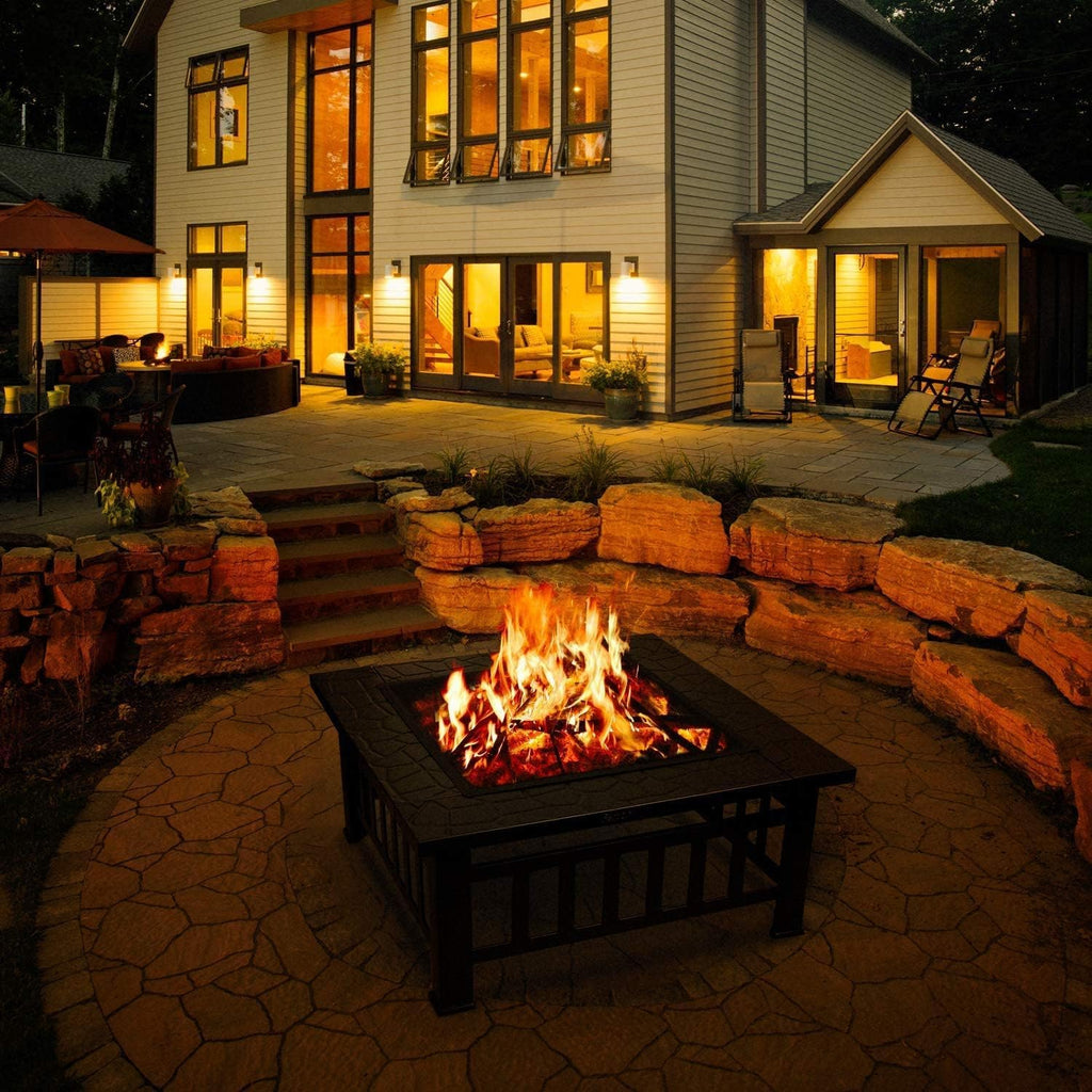 32'' Black Wood Burning Outdoor Fire Pit Z2708
