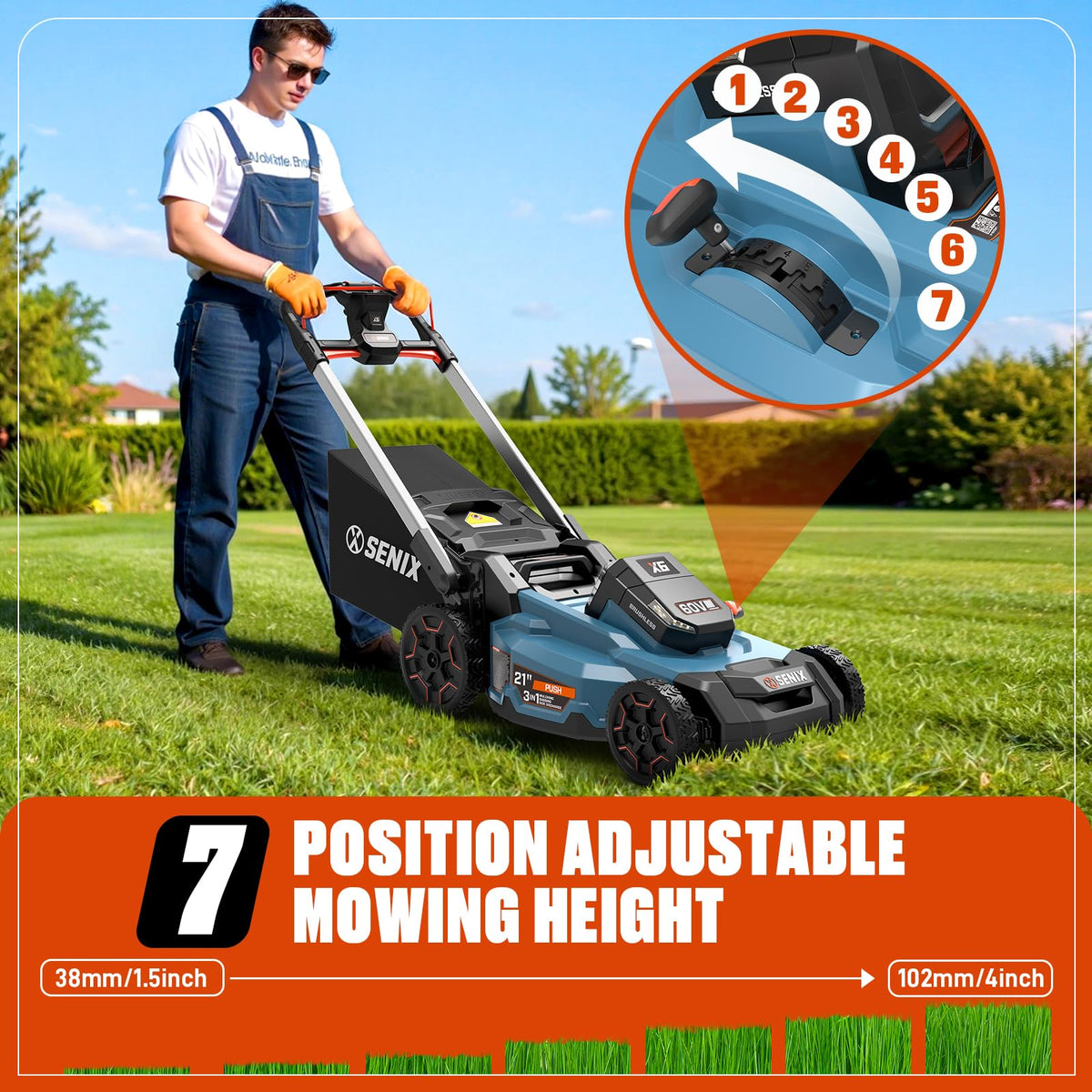 60V Electric Cordless Push Mower F7102