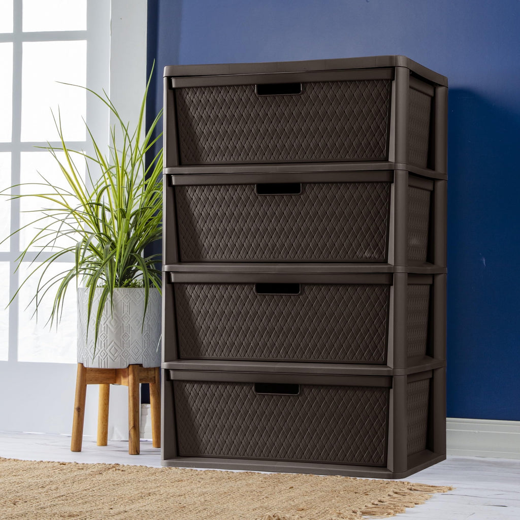 4 Drawer Brown Storage Tower W42806