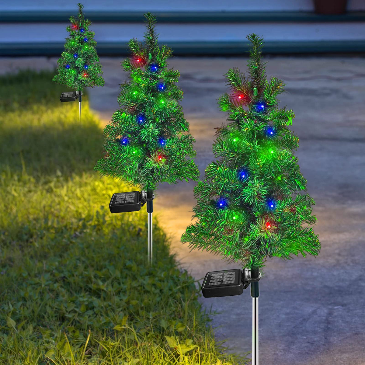 Solar Christmas Tree Garden Stake Lights Outdoor Waterproof M601