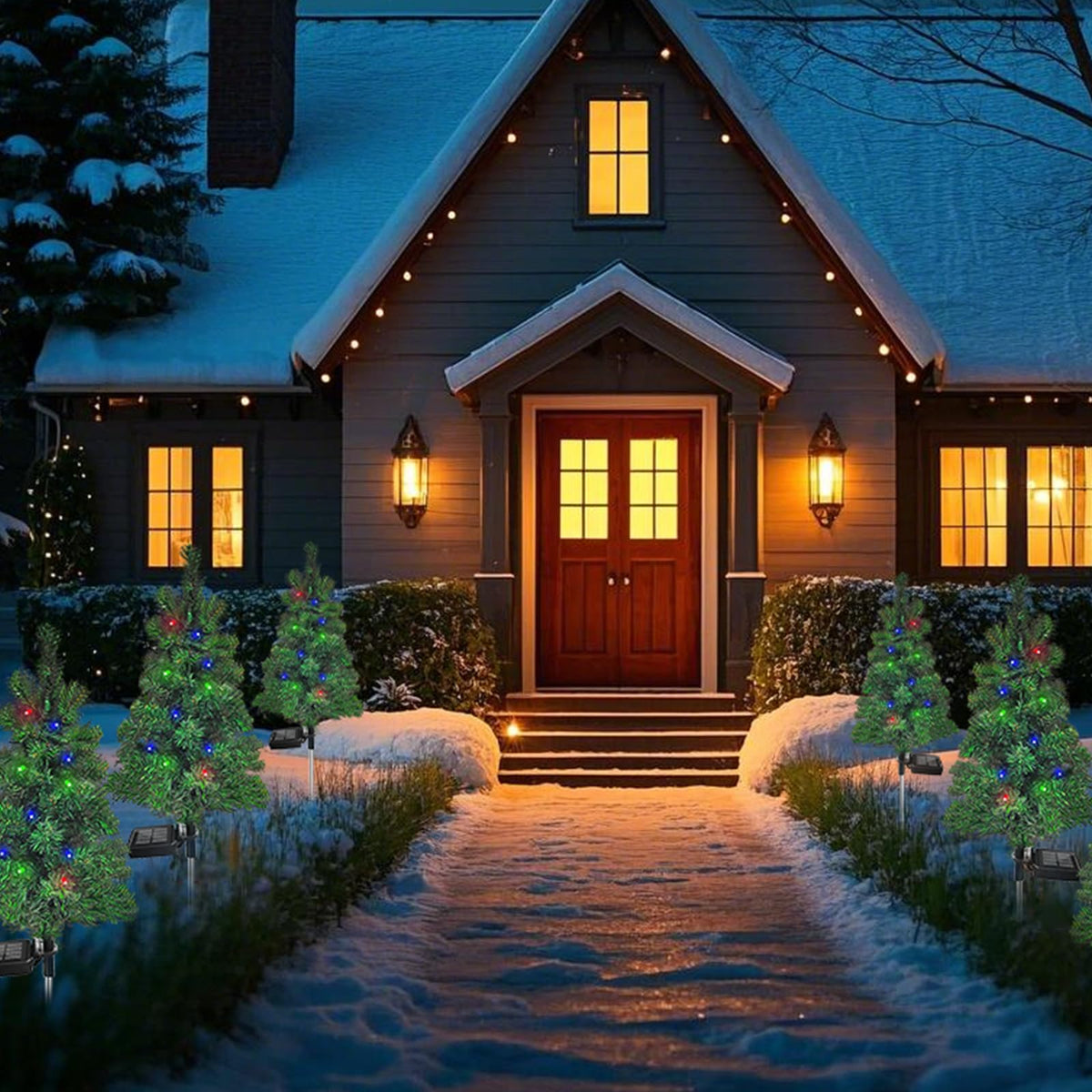 Solar Christmas Tree Garden Stake Lights Outdoor Waterproof M601