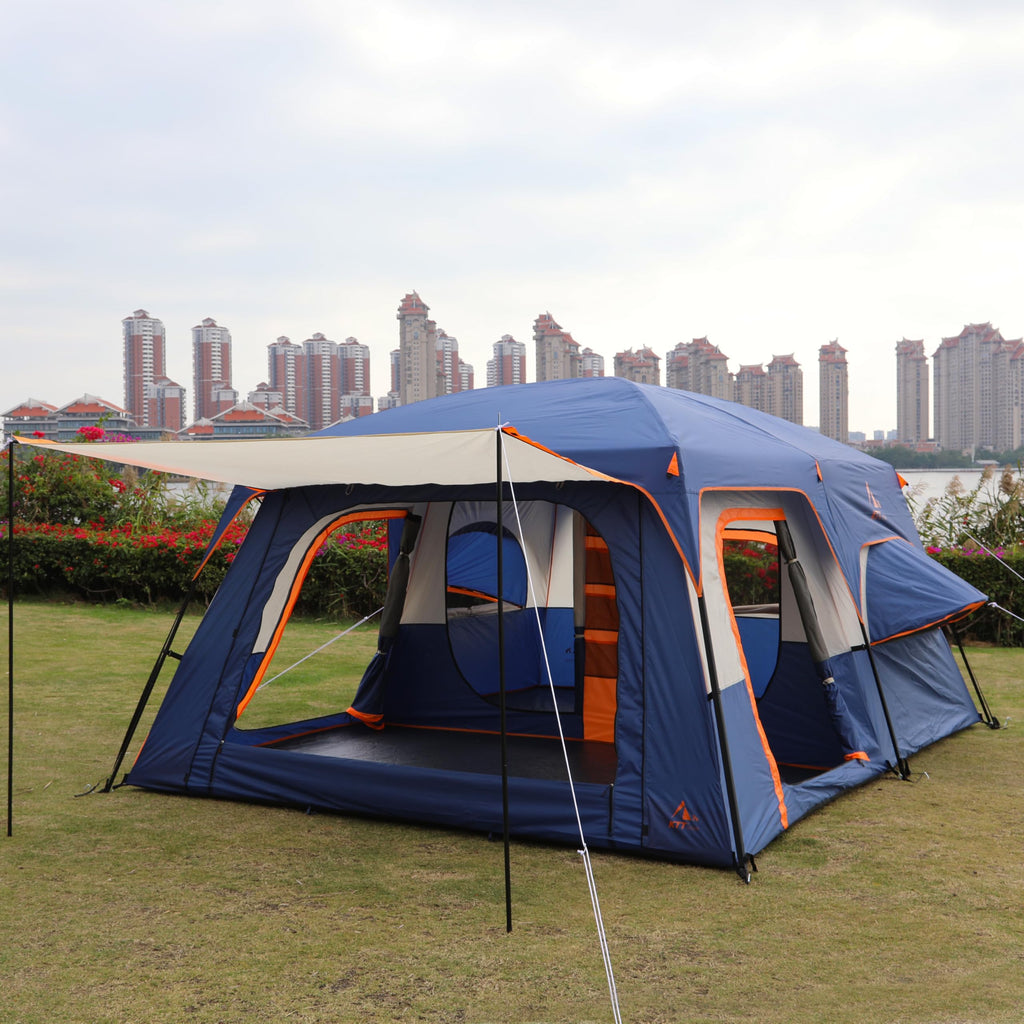 Extra Large 10-12 Person 2 Room Waterproof Double Layer Cabin Tent A211