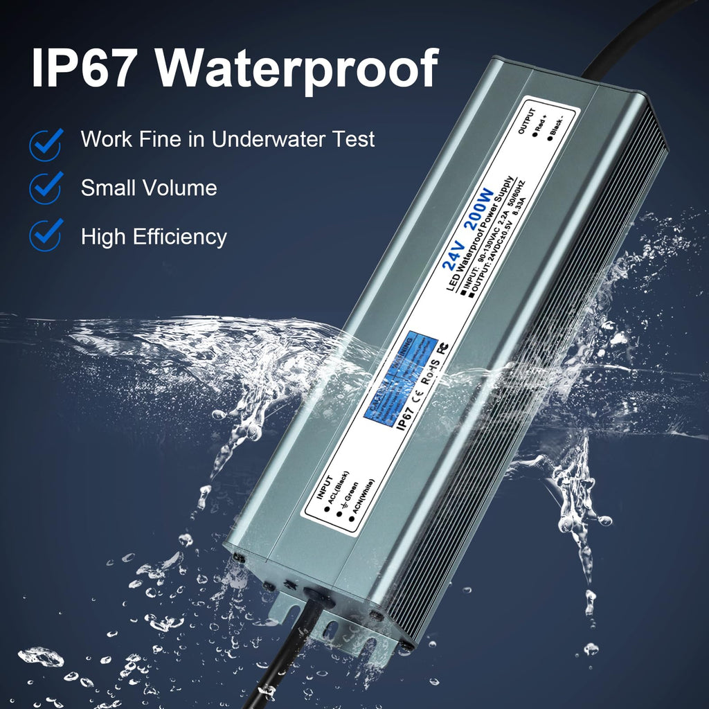 24V 200W IP67 Waterproof LED Power Supply W75616