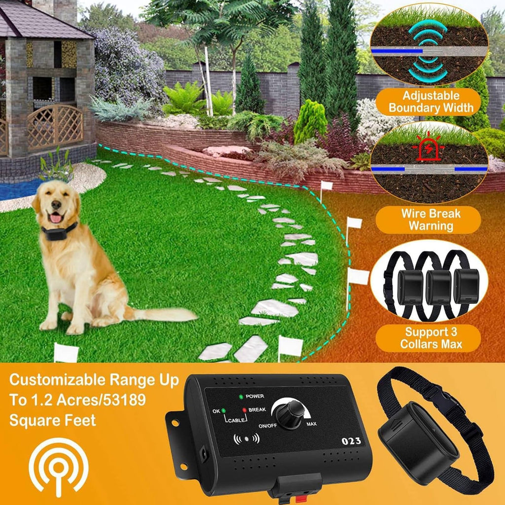Electric Dog Fence, In-Ground Pet Containment System, Waterproof Training Collar V918708