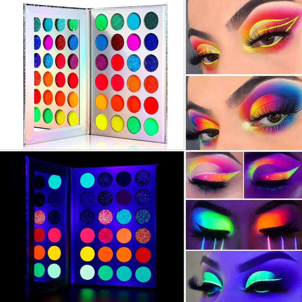 Neon Glow in the Dark Eyeshadow Palette J9145